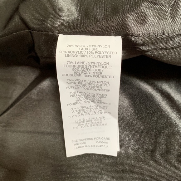 J. Crew Chateau Parka Stadium Cloth Nello Gori Coat Women’s Black Wool Size 2 - Picture 14 of 14